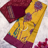 Tashi chrysanthemum Tussar saree