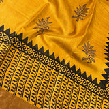 Maya block printed tussar saree