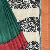 Veena Contrast Border Tussar Saree