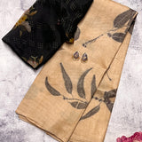 Eco painted Tussar saree