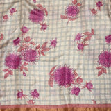 Maya Bloom Grid Tussar Saree