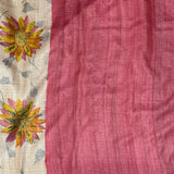 Maya Floral Zari Checks Tussar Saree