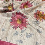 Maya Floral Zari Checks Tussar Saree