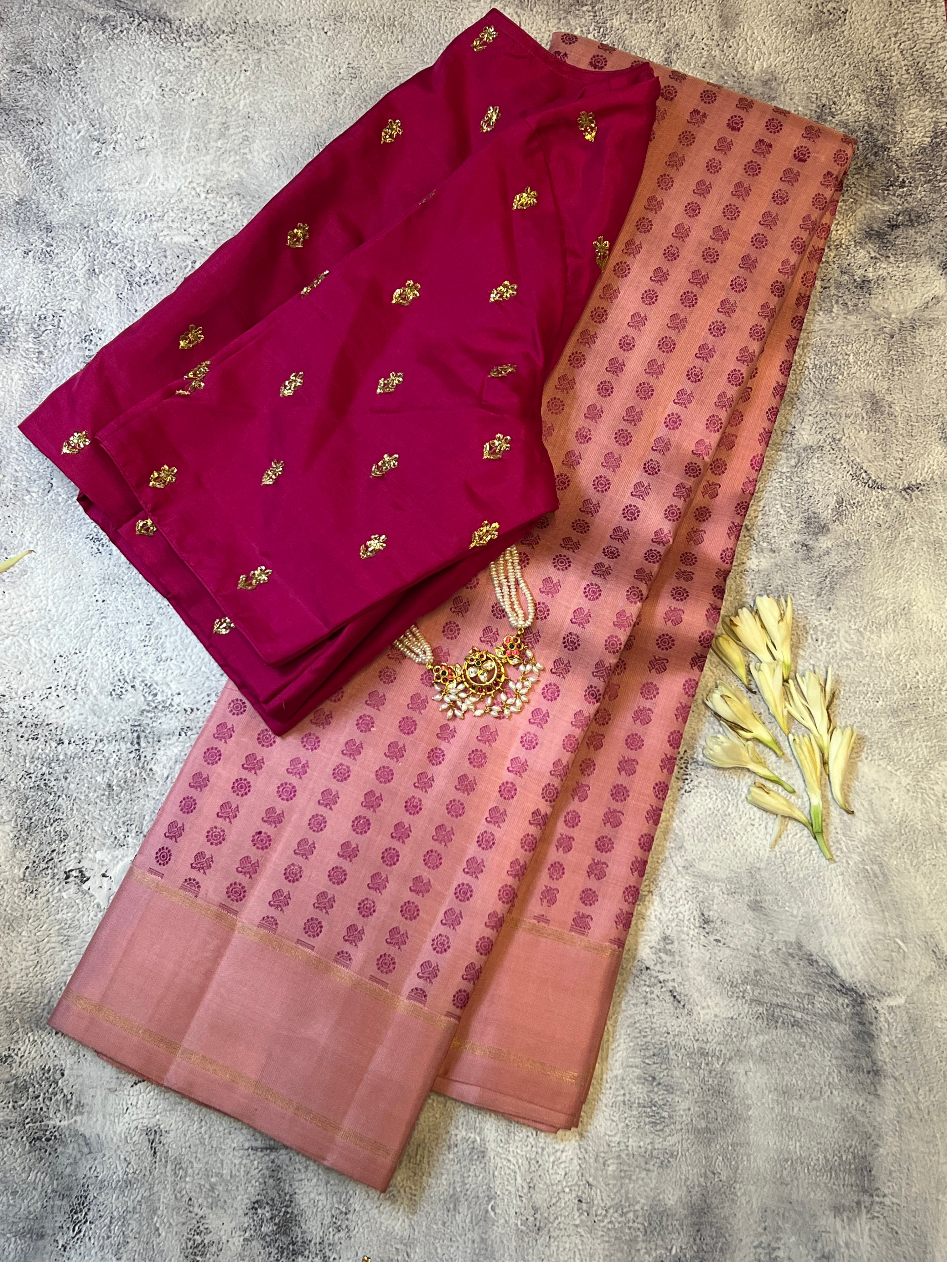 Tejasvi mayil chakram Kanchipuram silk saree