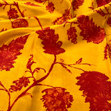 Mila maple leaf printed kanchi silk fabric