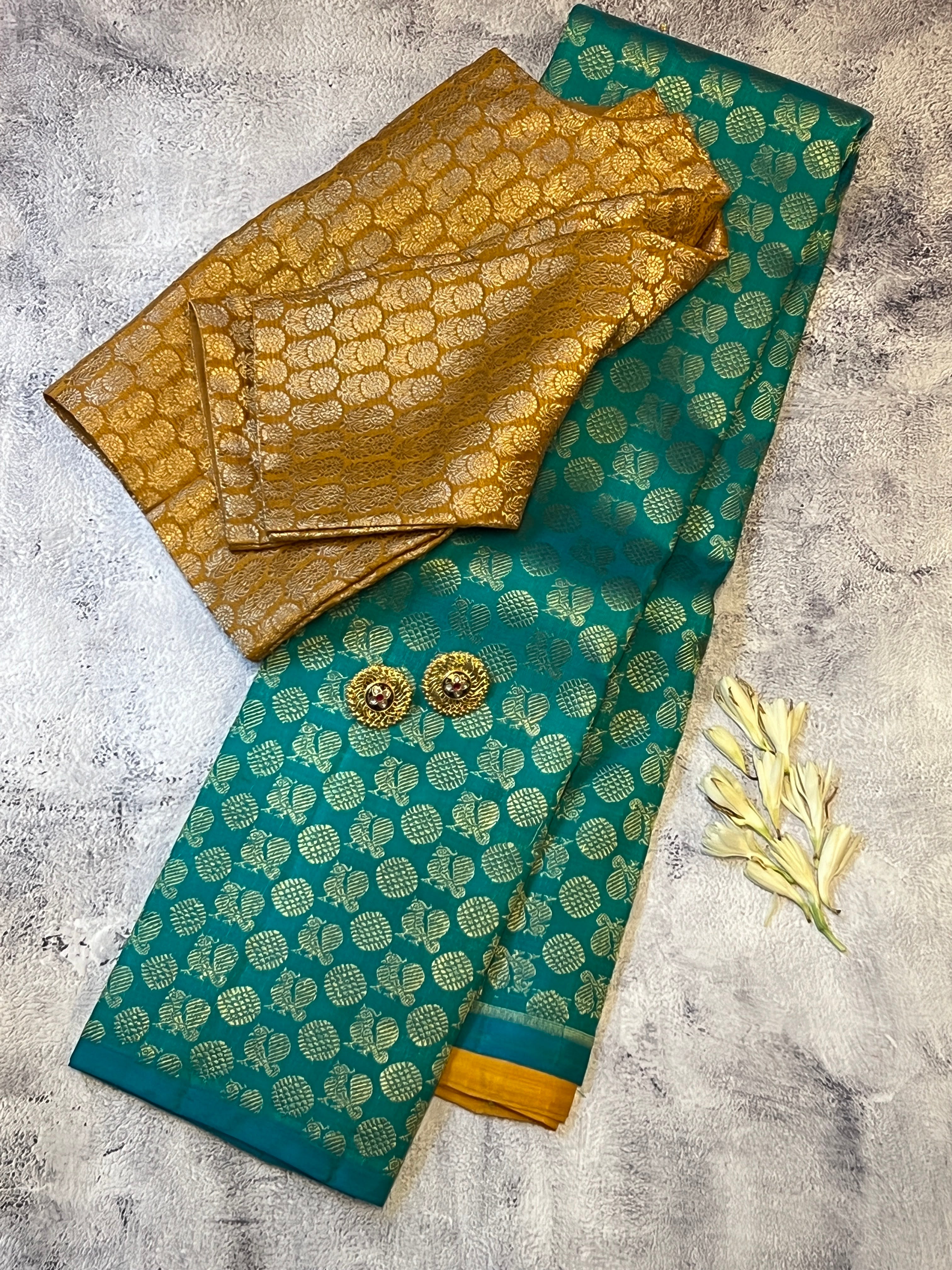 Ranya mayil chakram kanchipuram silk saree