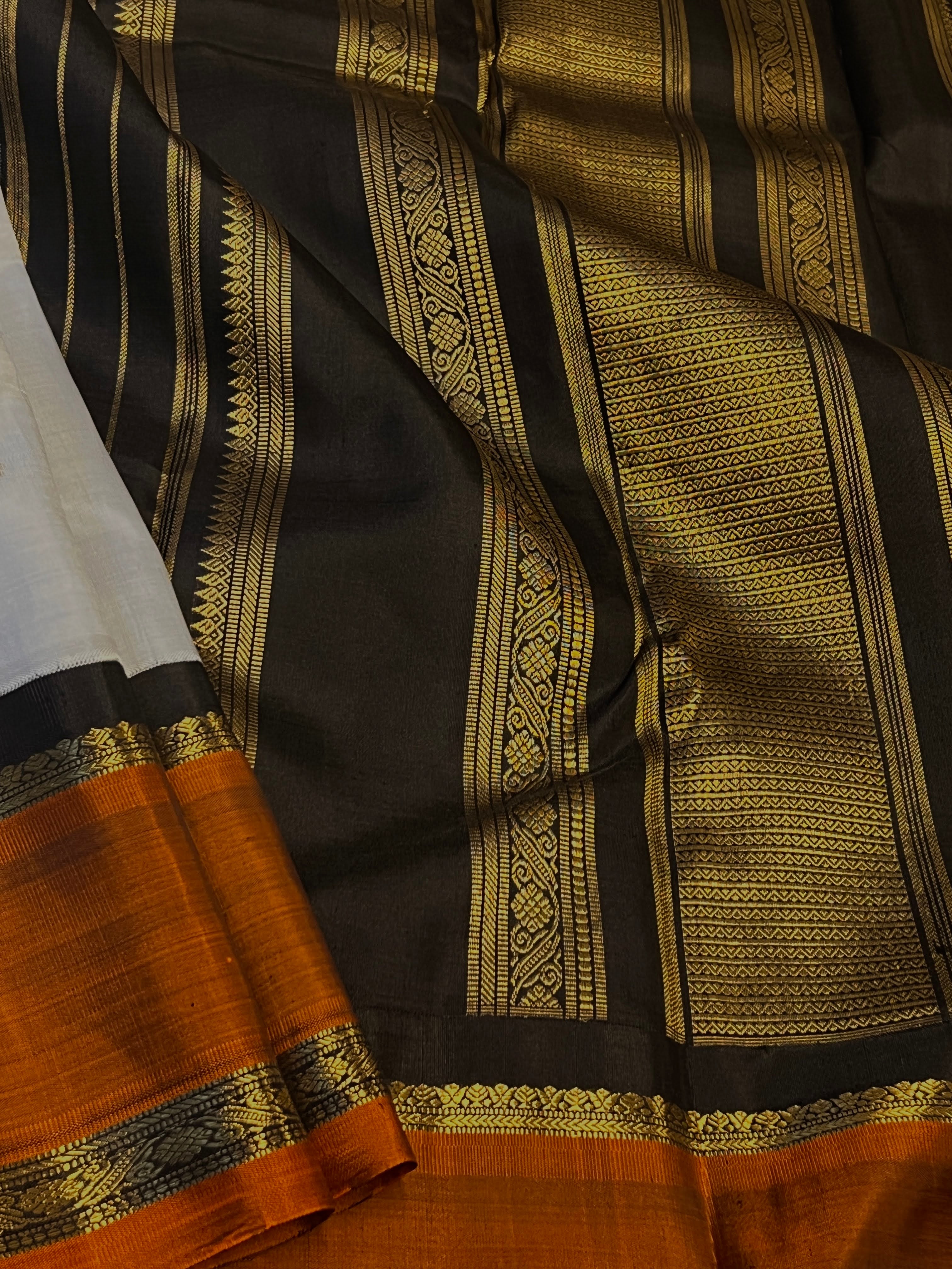 Mohana tricolour kanchipuram silk saree