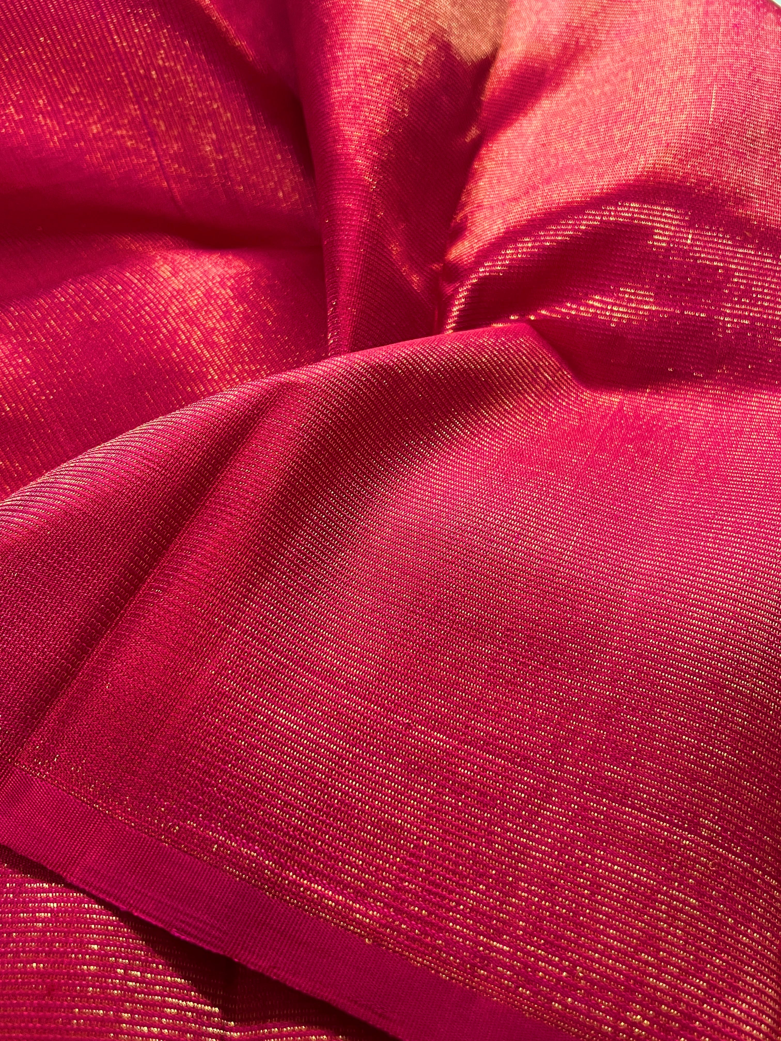 Zari striped kanchipuram silk fabric