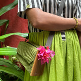Tropical Blooms Striped Dress - Citron