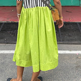 Tropical Blooms Striped Dress - Citron