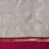 Sumangala Zari Checks Kanchi Silk Saree - Grey