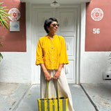 Tropical Blooms Heather top - Yellow
