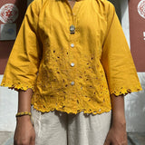 Tropical Blooms Heather top - Yellow