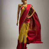 Tejasvi Golden Olive Kanchipuram Silk Saree