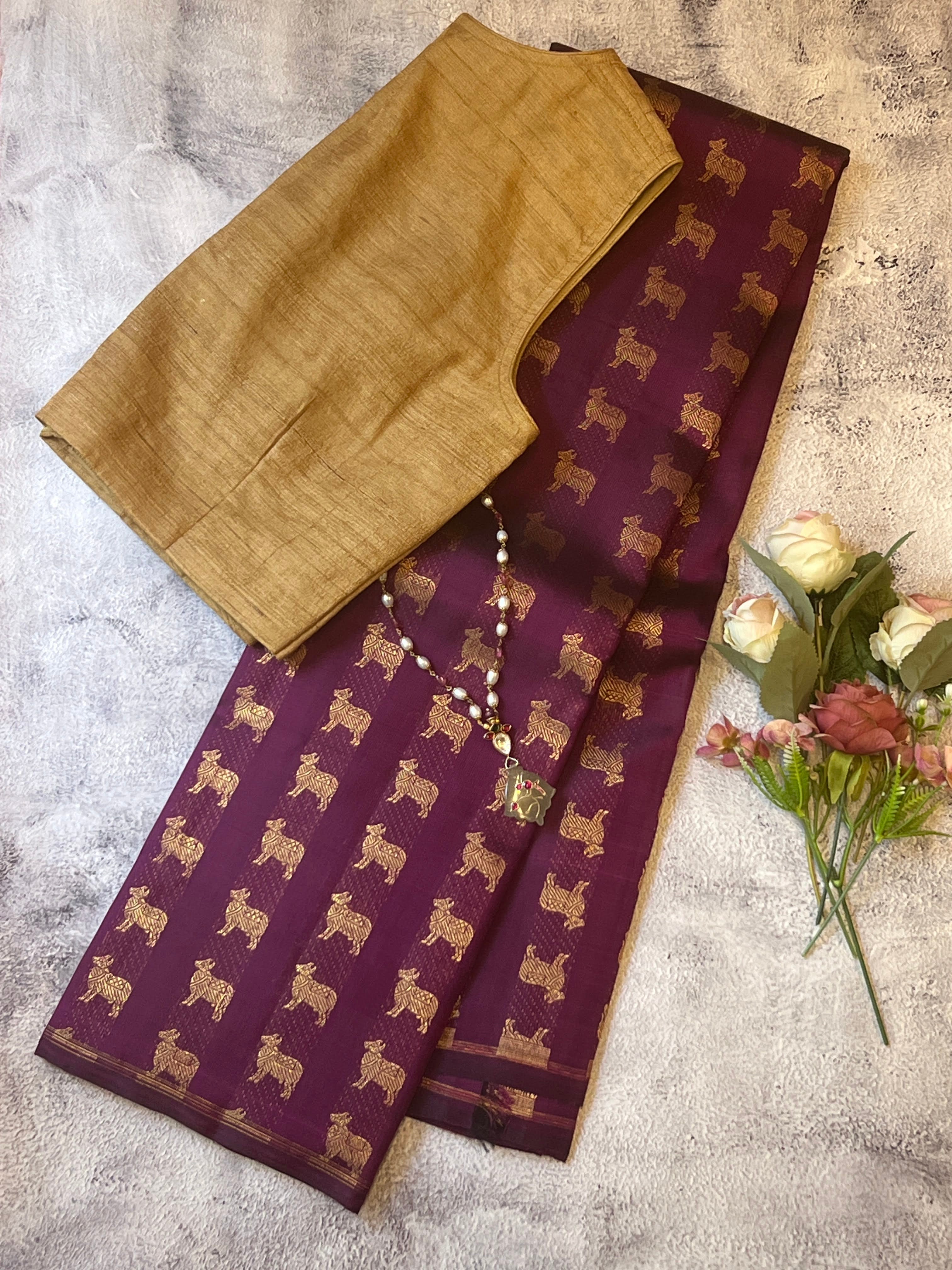 Meera kamadhenu Kanchipuram silk saree