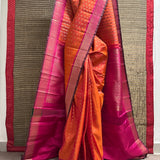 Sumangala Meenakari Kanchi Silk Saree - Orange