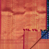 Sumangala Brocade Border Kanchi Silk Saree - Peacock Blue
