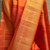 Sumangala Linked Dots Kanchi Silk Saree - Orange