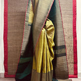 Sumangala Linked Dots Kanchipuram Silk Saree - Olive