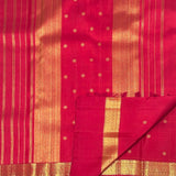 Rudraksh Offset Border Kanchipuram Silk Saree - Red