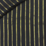 Striped Kanchi Silk Fabric - Black