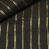 Striped Kanchi Silk Fabric - Black