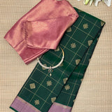 Charita Dual motif Kanchipuram Silk Saree - Green