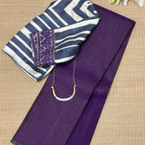 Nihira Temple Kanchipuram Silk Saree - Violet