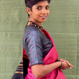 Charita chettinad checked Kanchipuram silk saree