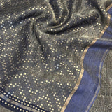 Handwoven Organza Silk Saree - Navy
