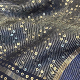 Handwoven Organza Silk Saree - Navy