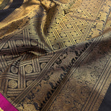 Mohana tricolour kanchipuram silk saree