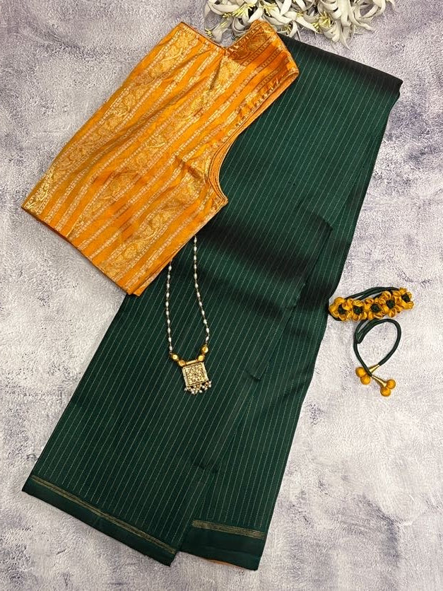 Alani striped kanchi silk saree