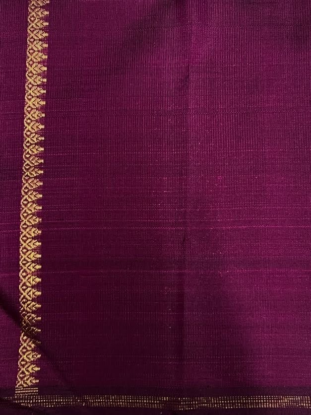 Twin peacock border kanchipuram silk saree