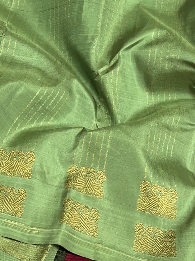 Twin peacock border kanchipuram silk saree