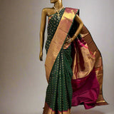 Sumangala meenakari Kanchipuram silk saree