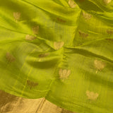 Neon green chandheri silk saree