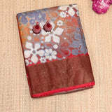Maya Rustique Printed Tussar Saree