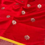 Red chandheri silk saree