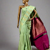 Twin peacock border kanchipuram silk saree