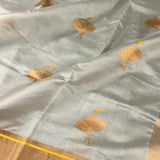 Powder blue chandheri silk saree