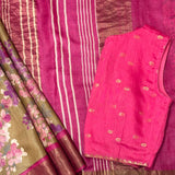 Maya Bougainvillea Tussar Saree