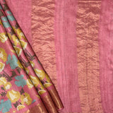 Maya Blushwood Printed Tussar Saree