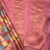Maya Blushwood Printed Tussar Saree
