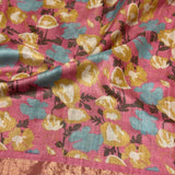 Maya Blushwood Printed Tussar Saree
