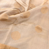 Cream gold chandheri silk saree