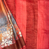Maya Rustique Printed Tussar Saree