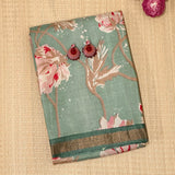 Maya Green Softbloom Printed Tussar Saree
