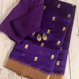 Violet chandheri silk saree