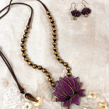 Lotus terracotta necklace set